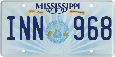 MS license plate INN968