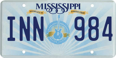 MS license plate INN984