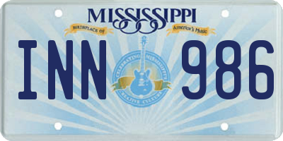 MS license plate INN986