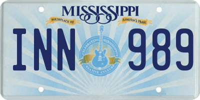 MS license plate INN989