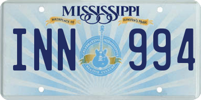MS license plate INN994