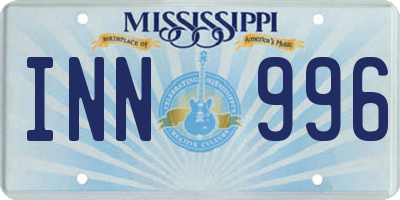MS license plate INN996