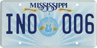 MS license plate INO006
