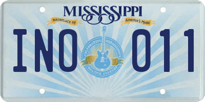 MS license plate INO011