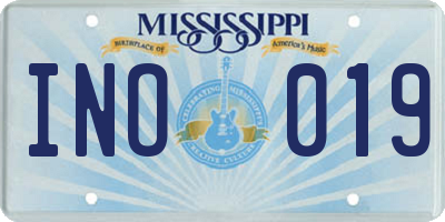 MS license plate INO019