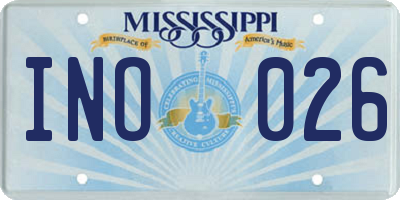MS license plate INO026