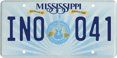 MS license plate INO041