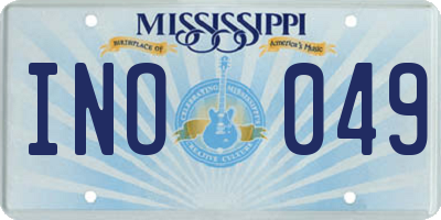MS license plate INO049