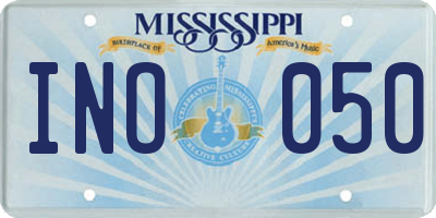 MS license plate INO050