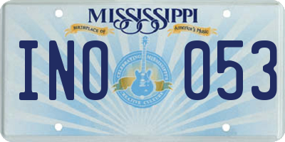 MS license plate INO053