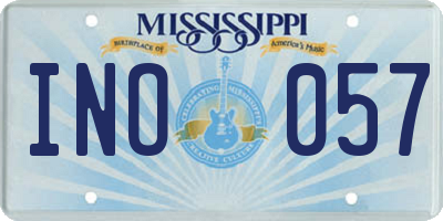 MS license plate INO057