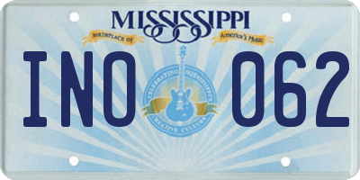 MS license plate INO062