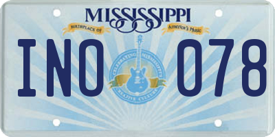 MS license plate INO078