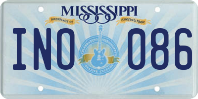 MS license plate INO086