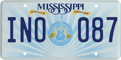 MS license plate INO087