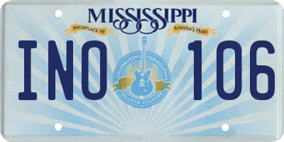 MS license plate INO106