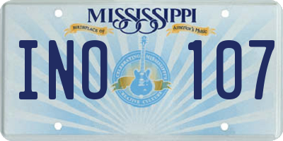 MS license plate INO107
