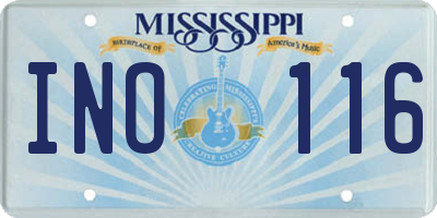 MS license plate INO116