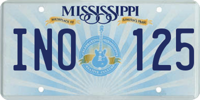 MS license plate INO125