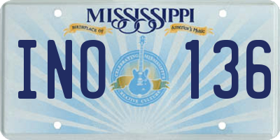 MS license plate INO136