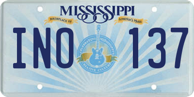 MS license plate INO137