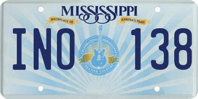 MS license plate INO138