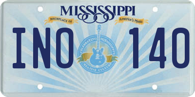 MS license plate INO140