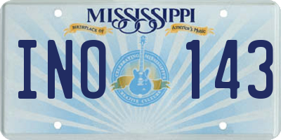 MS license plate INO143