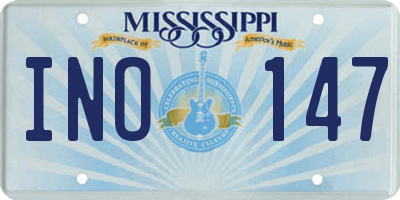 MS license plate INO147