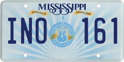 MS license plate INO161