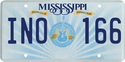 MS license plate INO166