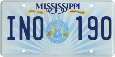 MS license plate INO190