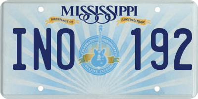 MS license plate INO192