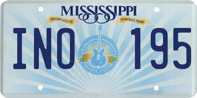 MS license plate INO195