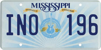 MS license plate INO196