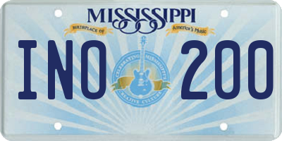 MS license plate INO200