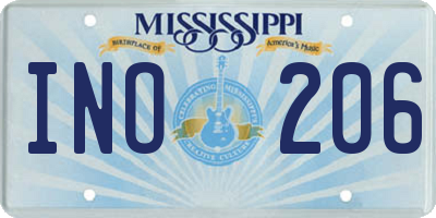 MS license plate INO206