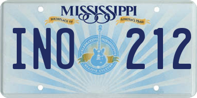 MS license plate INO212