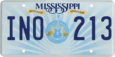 MS license plate INO213