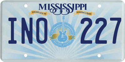 MS license plate INO227