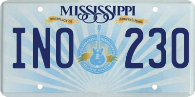 MS license plate INO230