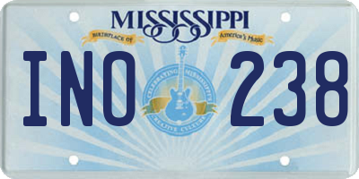 MS license plate INO238