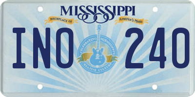 MS license plate INO240