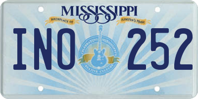 MS license plate INO252