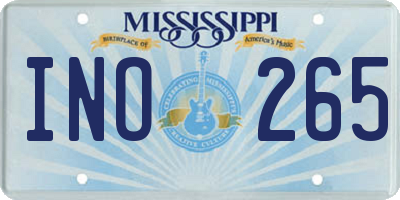 MS license plate INO265