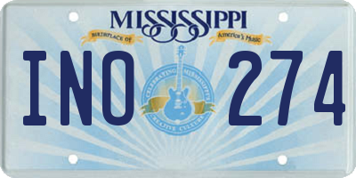 MS license plate INO274