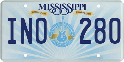 MS license plate INO280