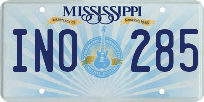 MS license plate INO285