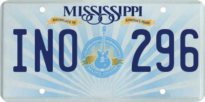 MS license plate INO296