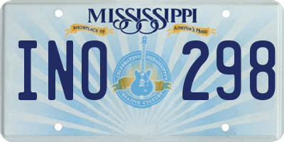 MS license plate INO298